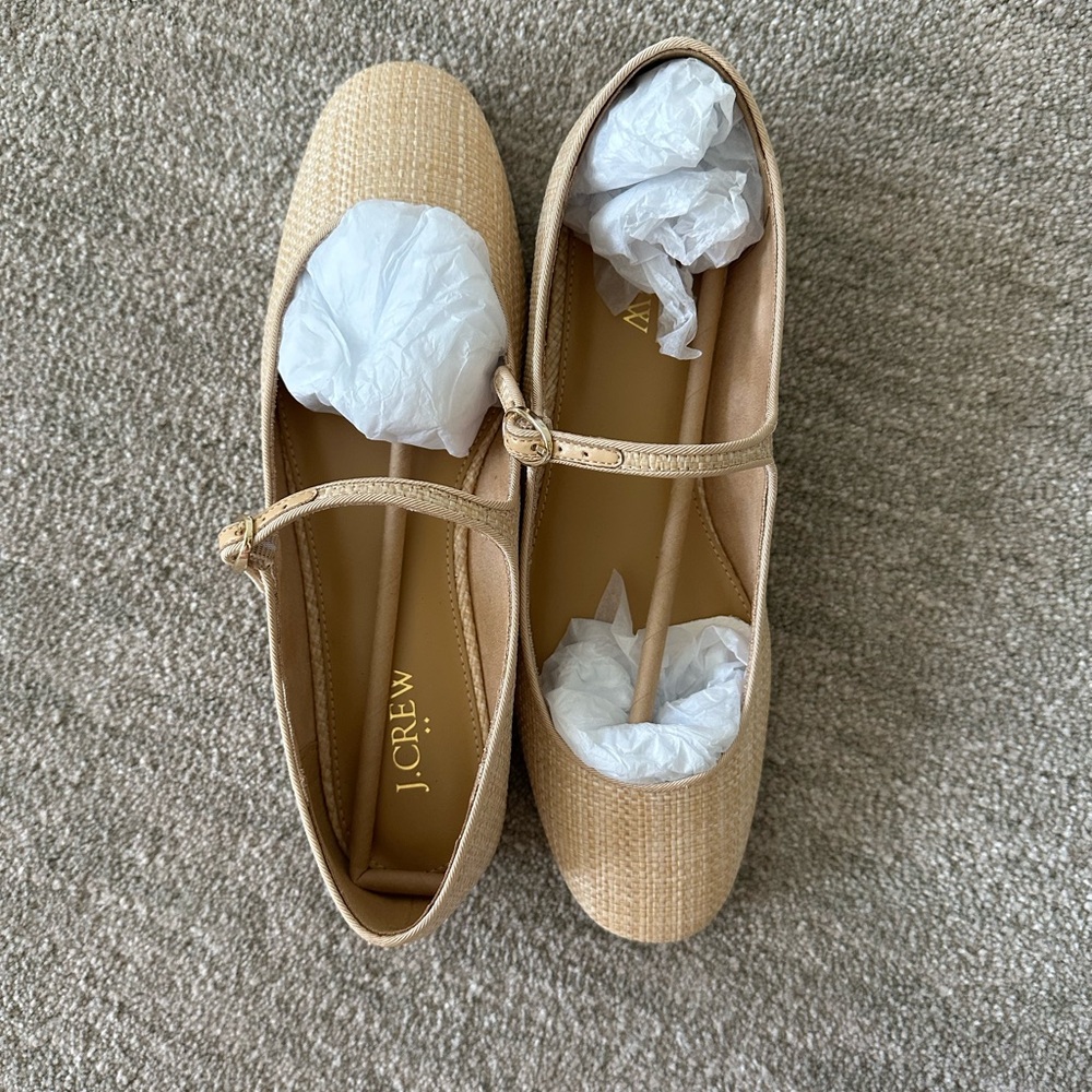 Jcrew rattan Mary Jane shoe